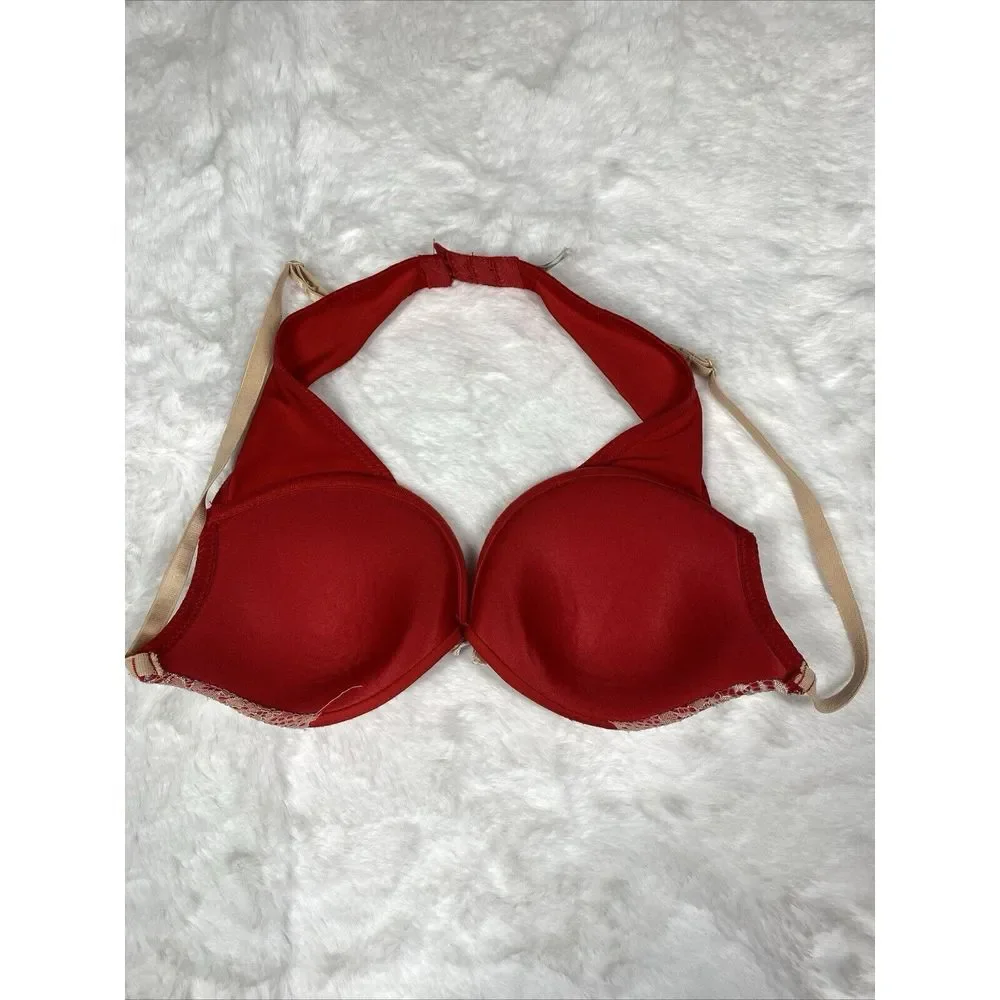 Bra 36B Jaclyn Smith Collection Red Plunge Push Up Padded 3375 - Picture 5 of 8